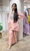 PEACH MIRROR EMBELLISHED CORD SET