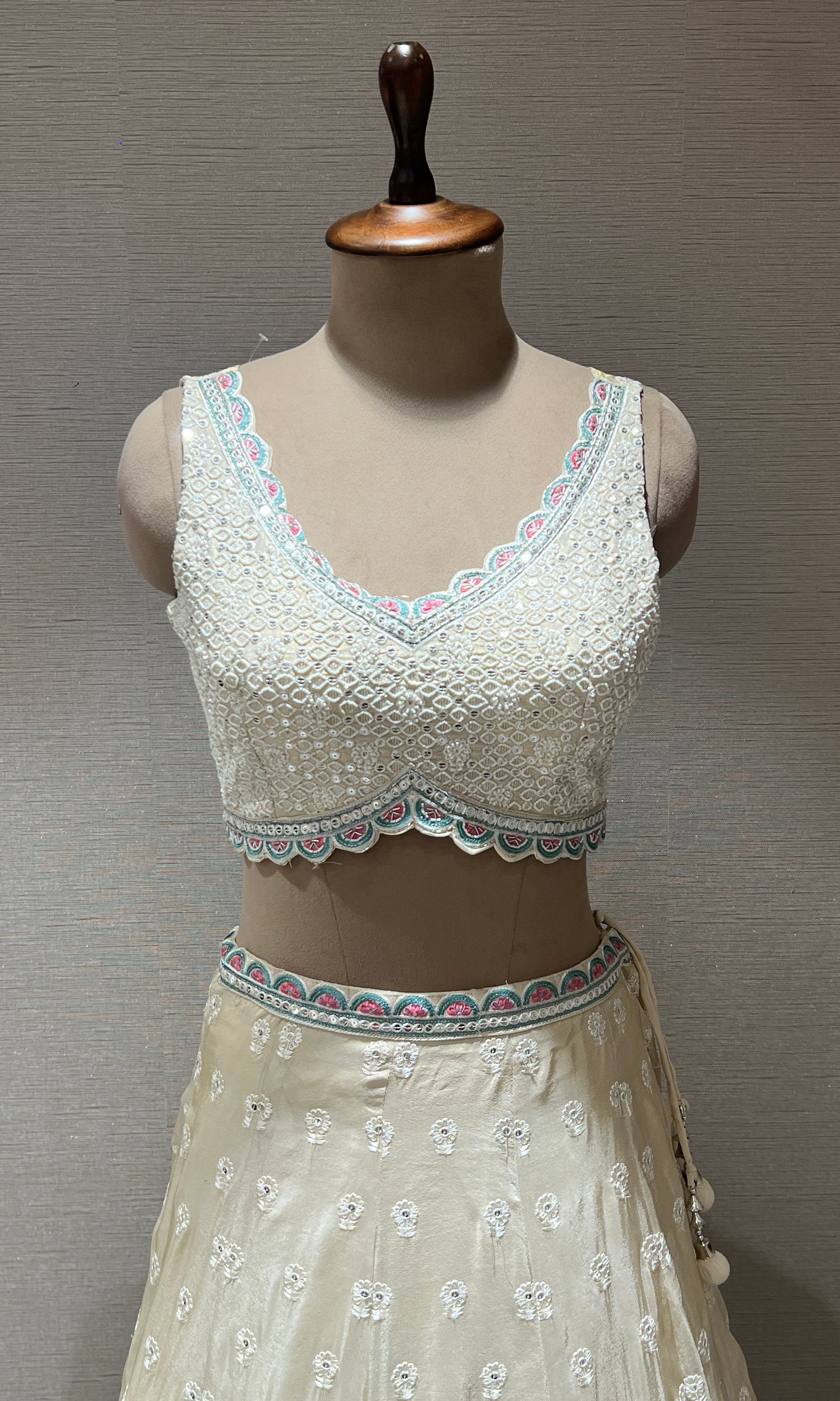 Cream Lehenga