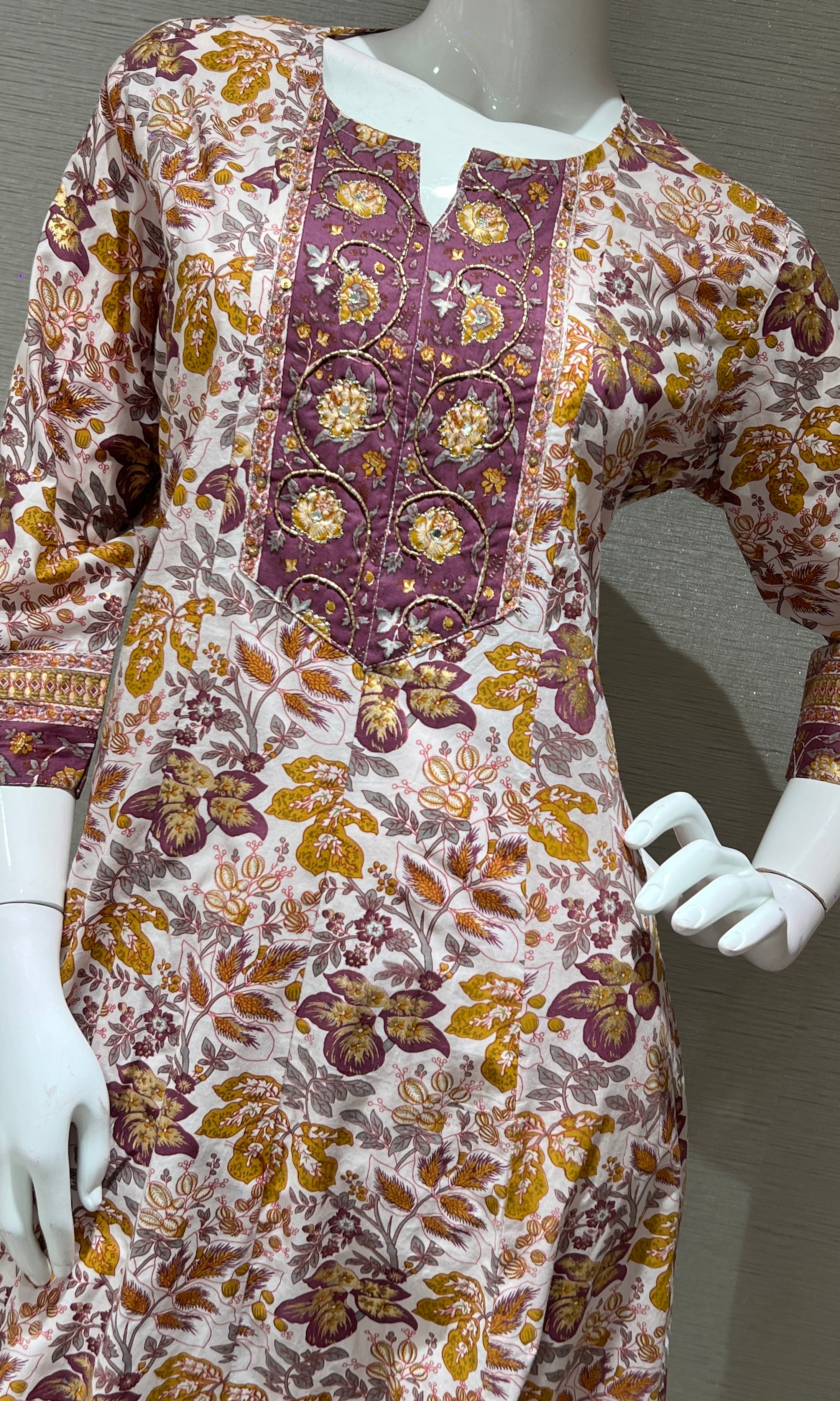 Purple FLORAL PRINTED kurta set