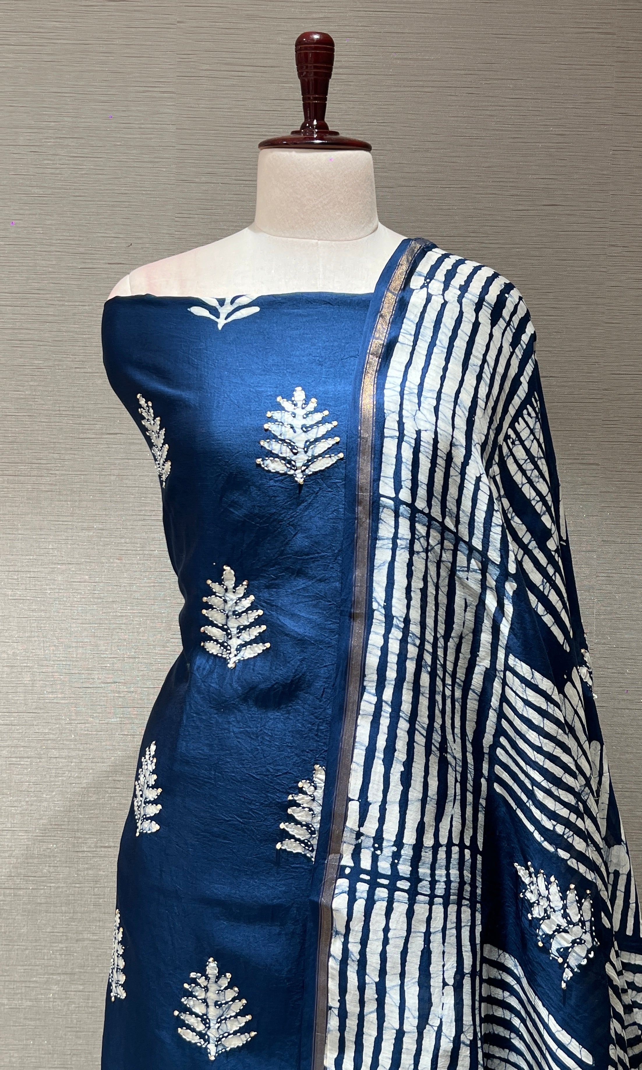 Navy blue dress material