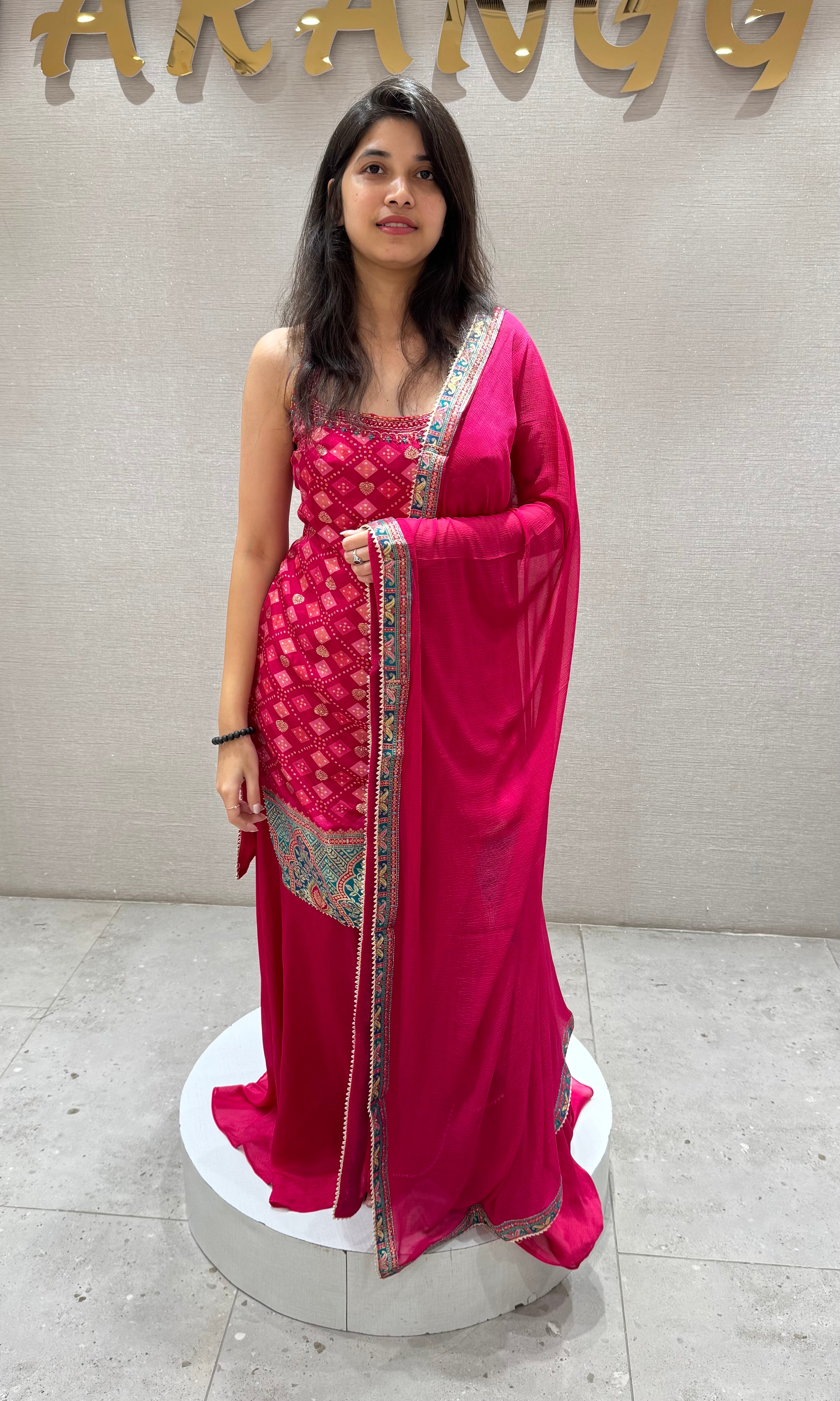 Radiant RANI Pink Embroidered Sharara Set