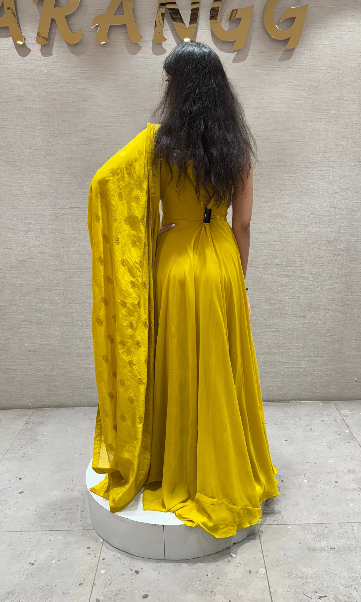 Yellow ANARKALI LONG DRESS WITH DUPATTA