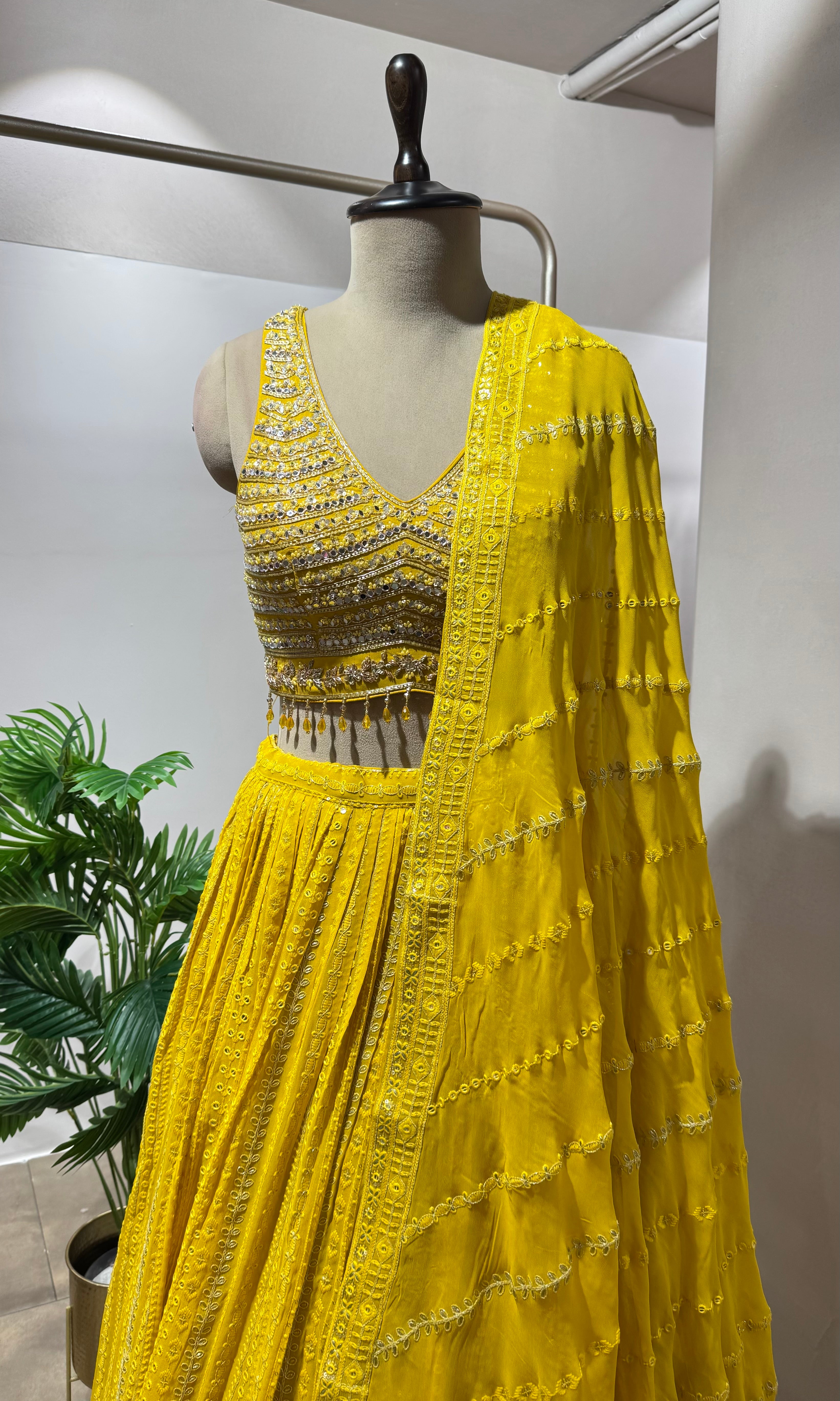 Sunshine Yellow Embroidered Lehenga