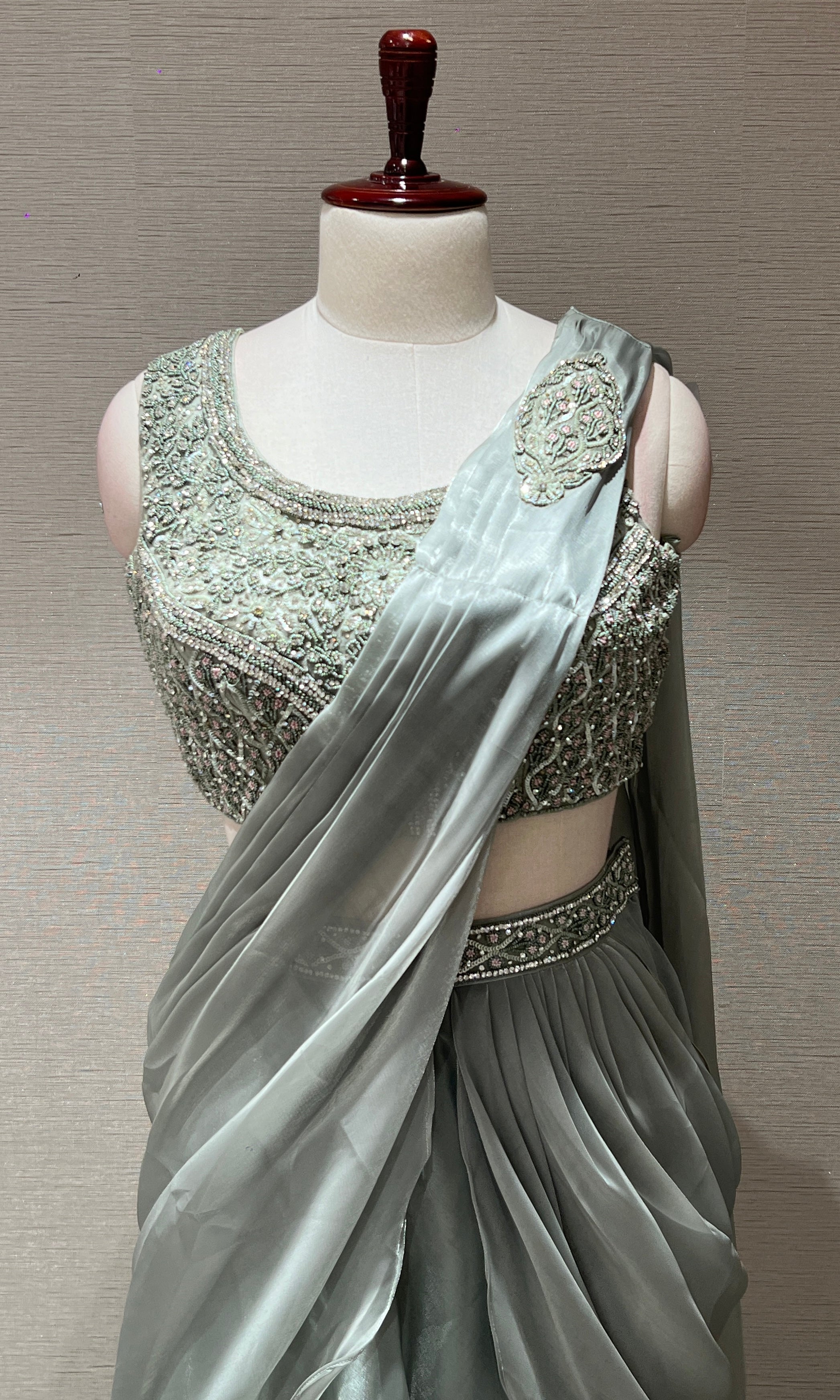 Pista green one minute saree