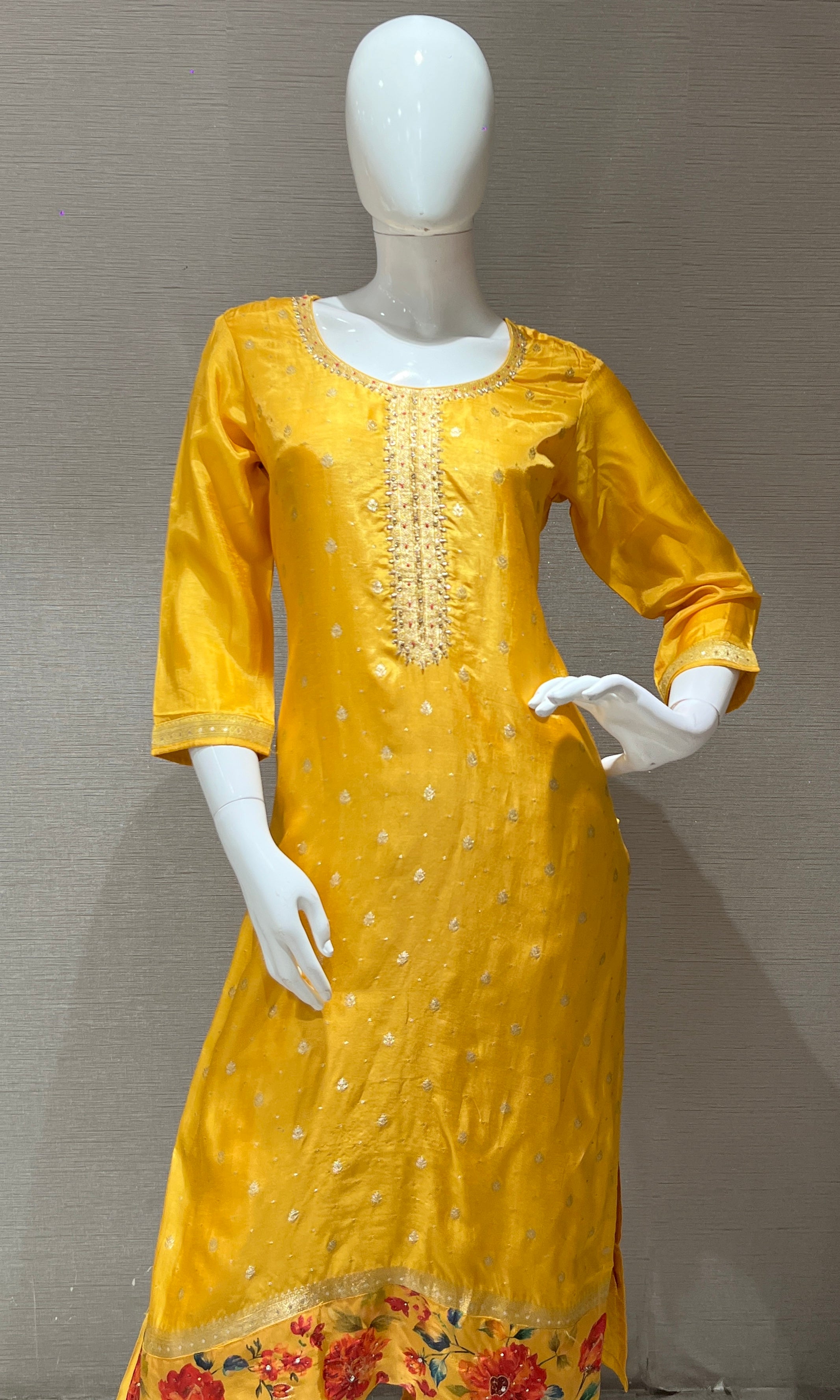Mustard yellow kurta set