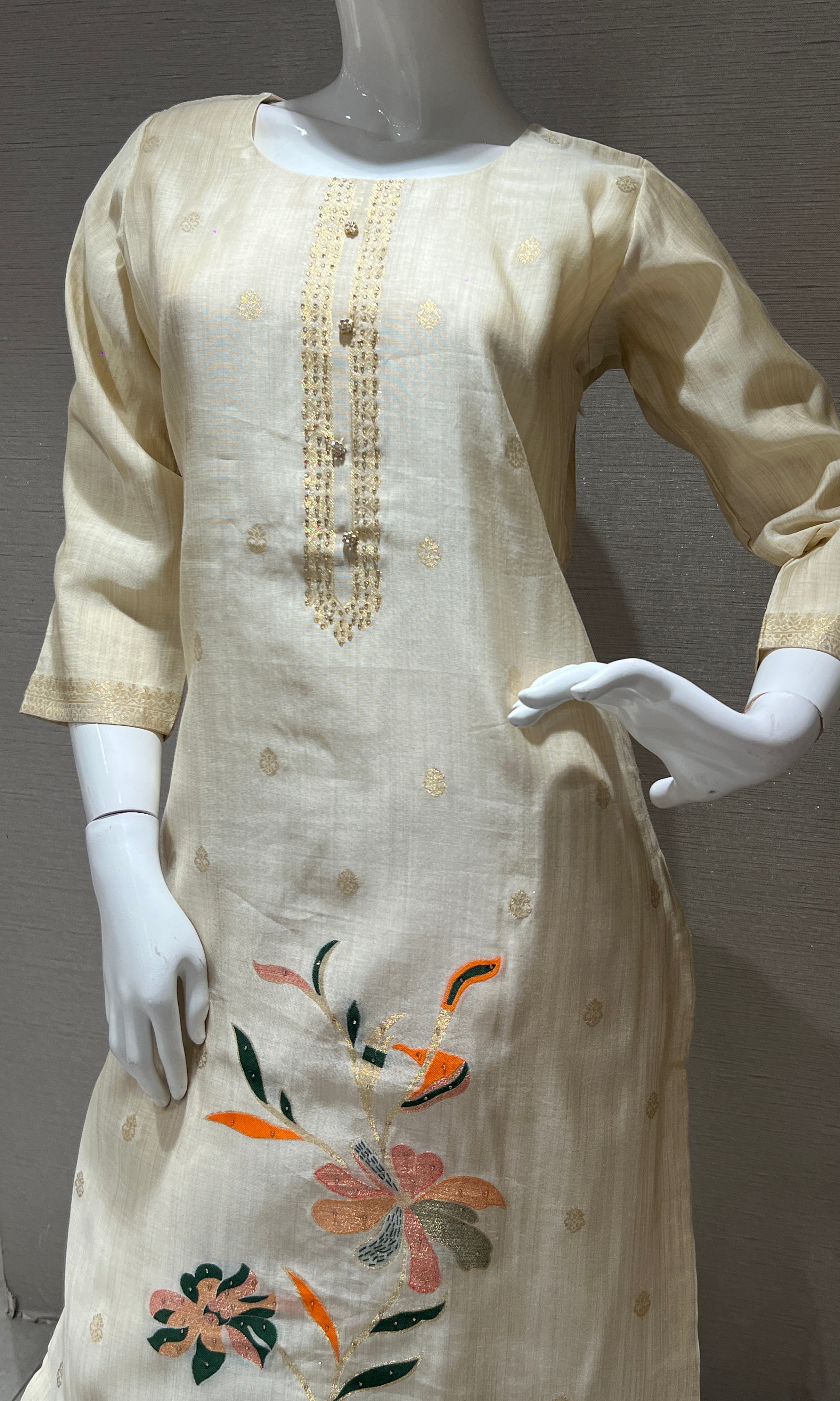 Cream kurta set