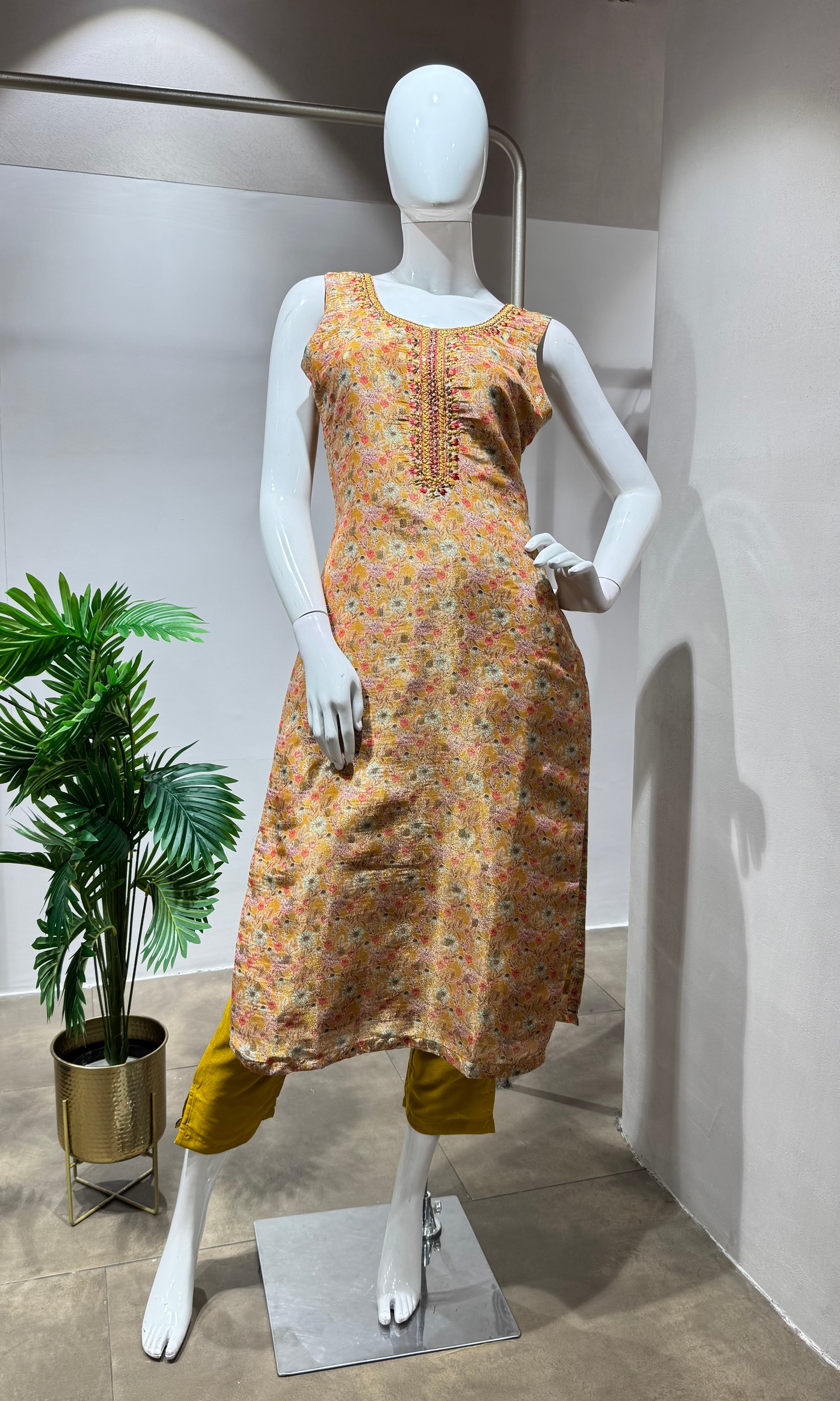 Mustard yellow kurta set
