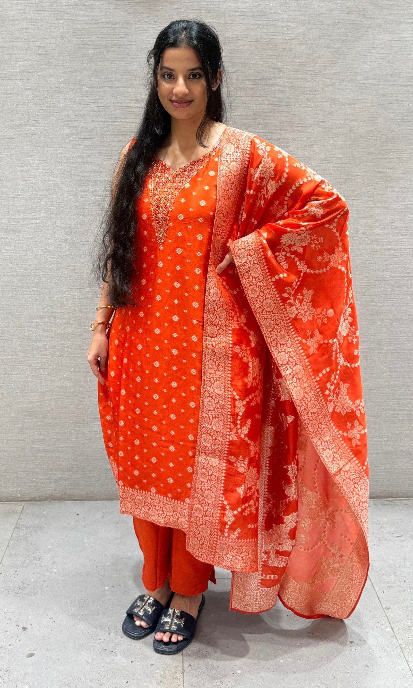 Orange kurta set