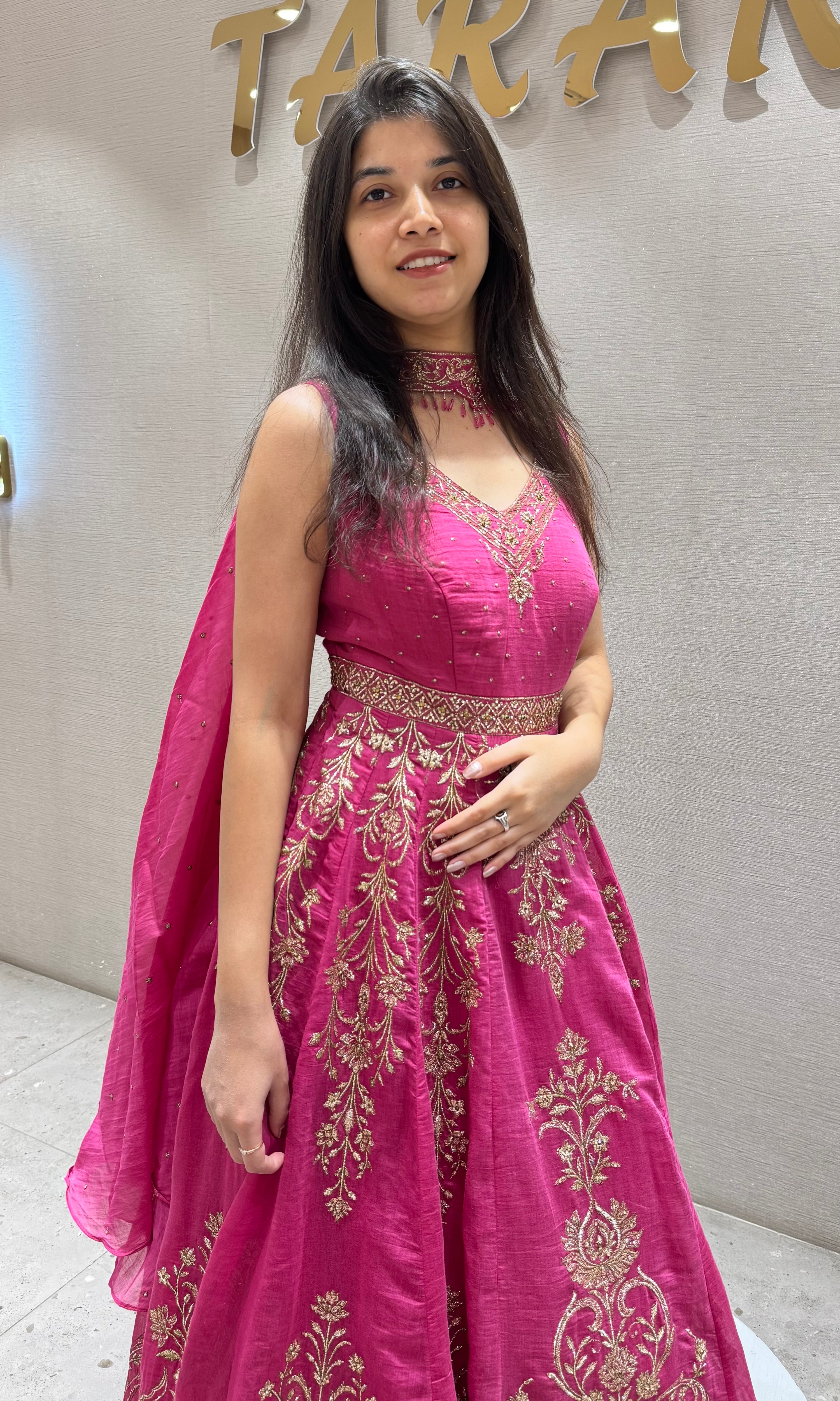 Rani Pink Georgette Anarkali DRESS