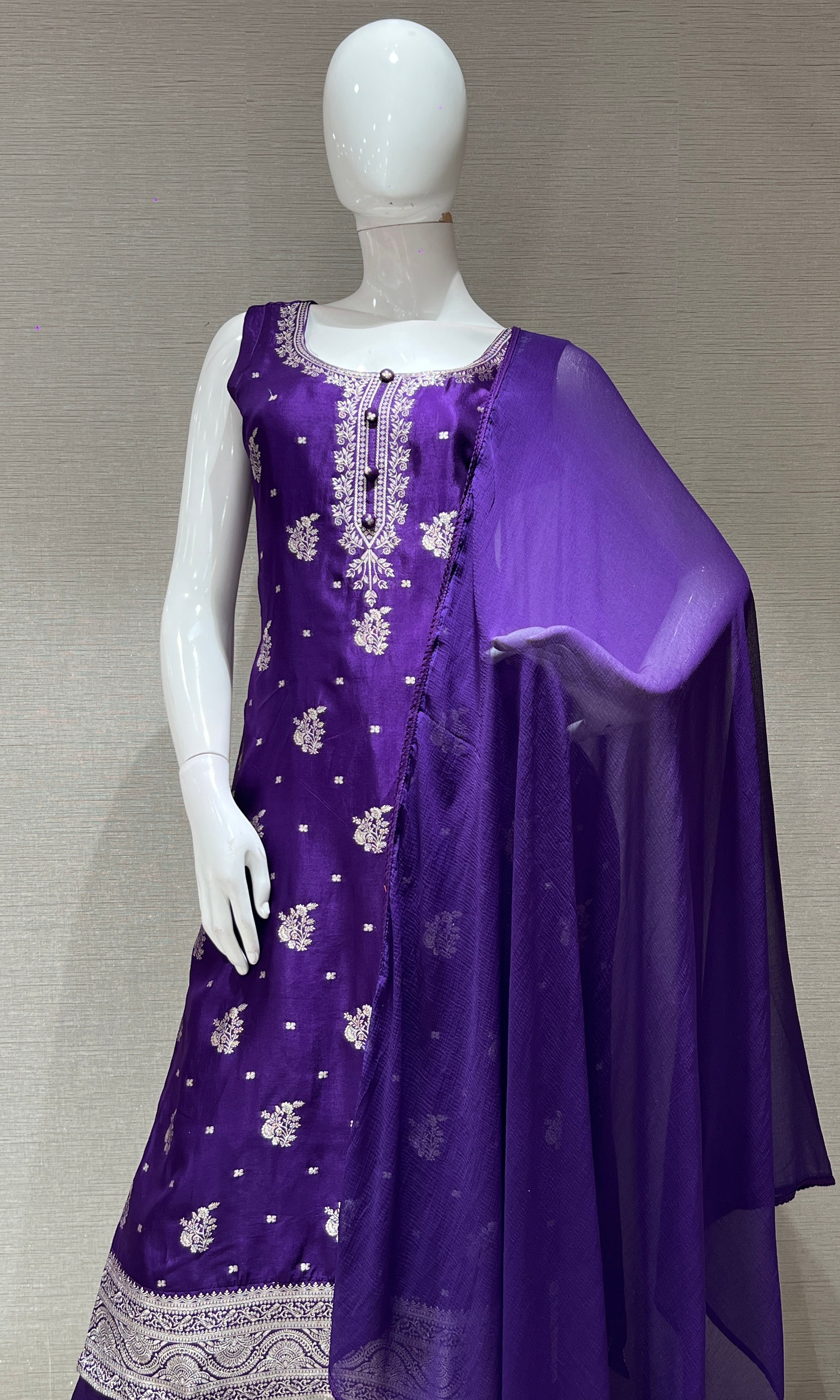 Purple GOLD EMBROIDERED kurta set