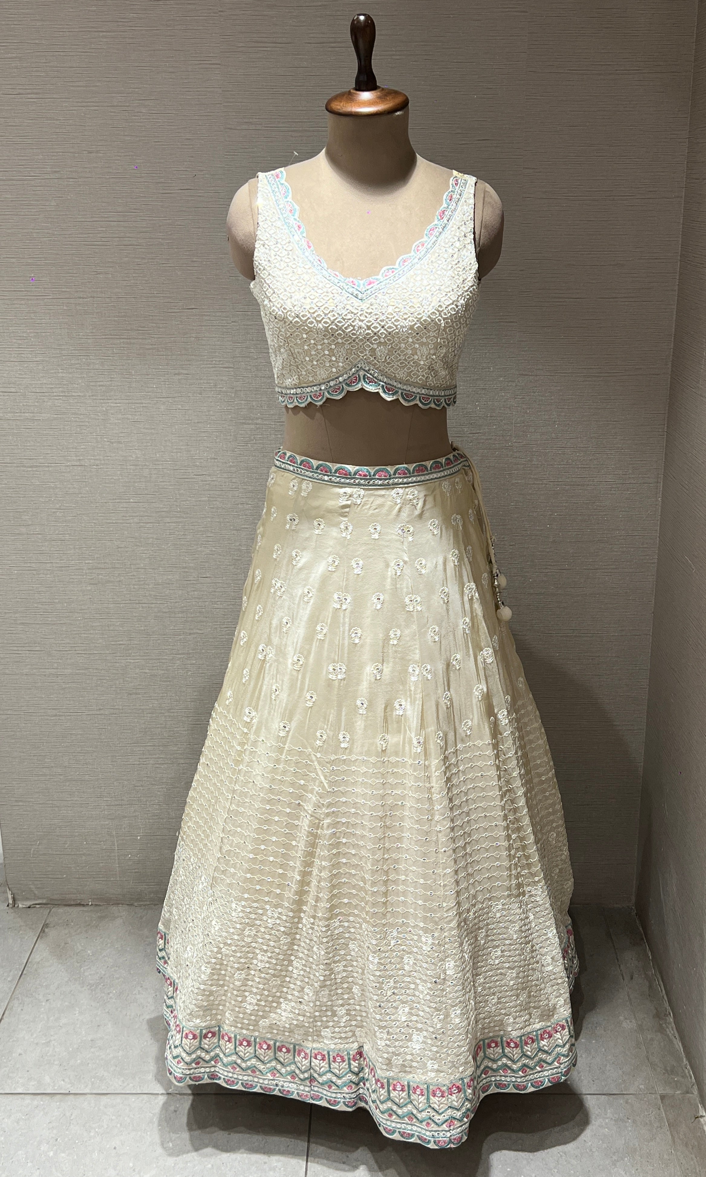 Cream Lehenga