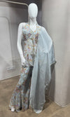 Grey Floral Halter Peplum palazzo Set