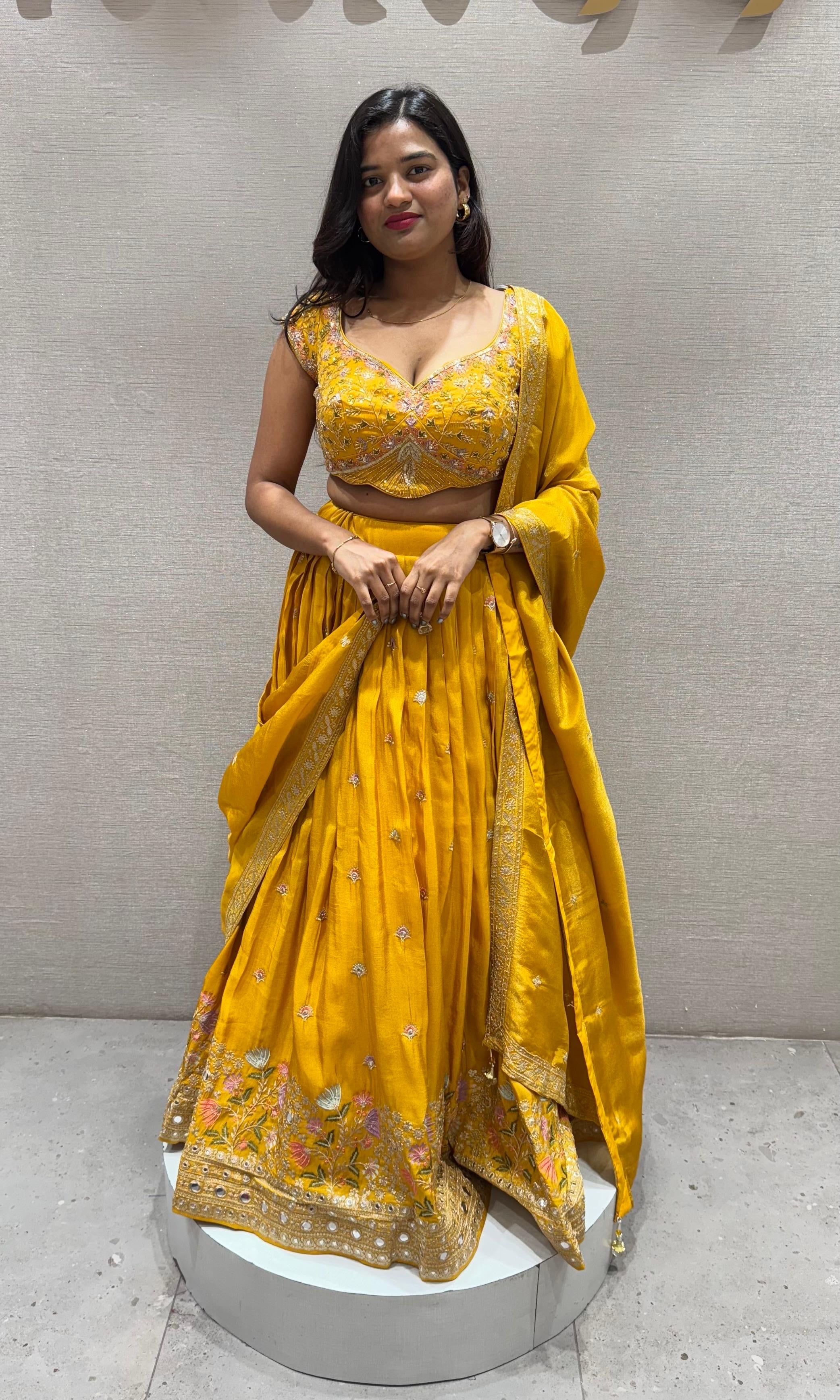 Yellow GOLDEN FLORAL Lehenga