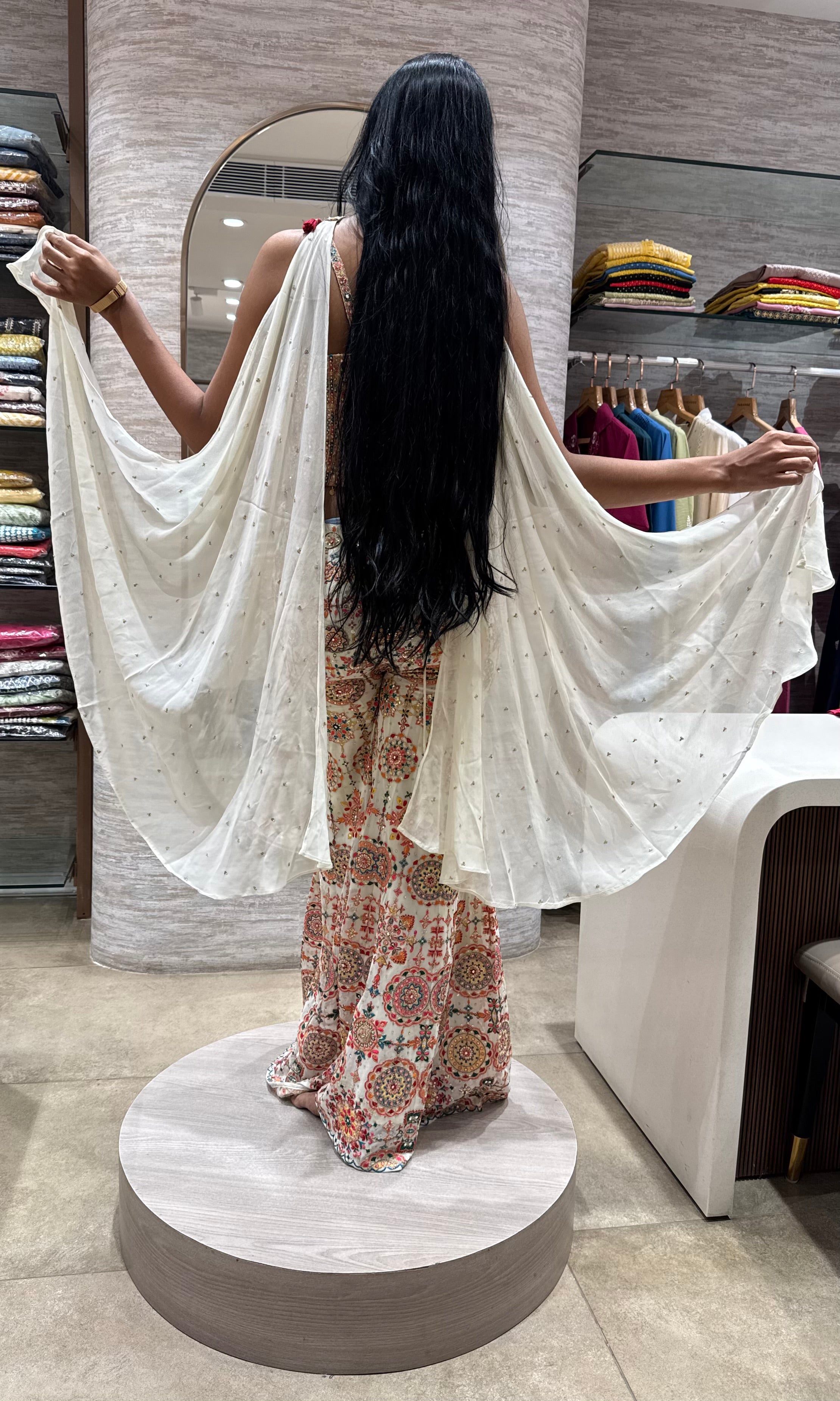 CREAM multicolor floral print palazzo set