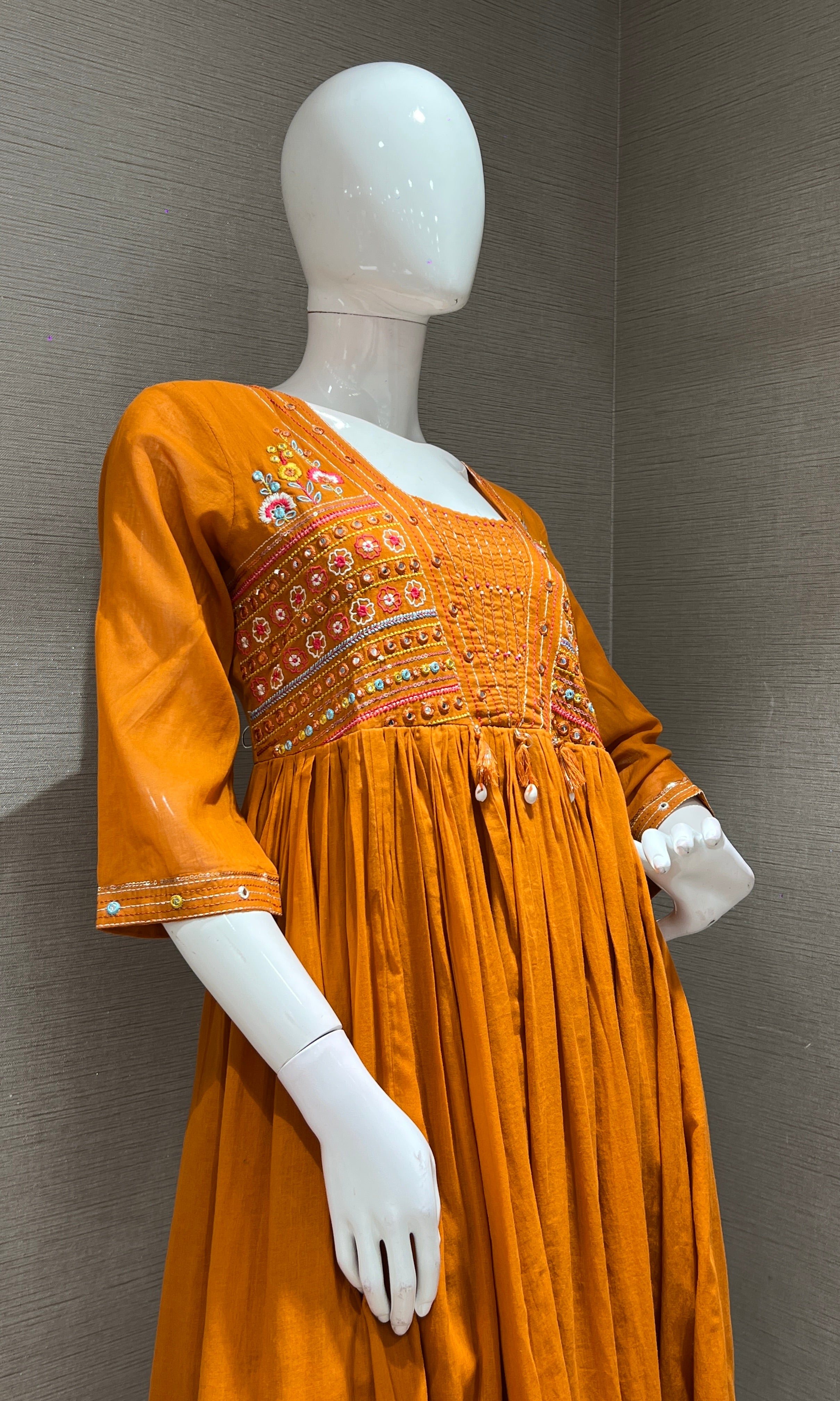Rust EMBROIDERED KURTA SET