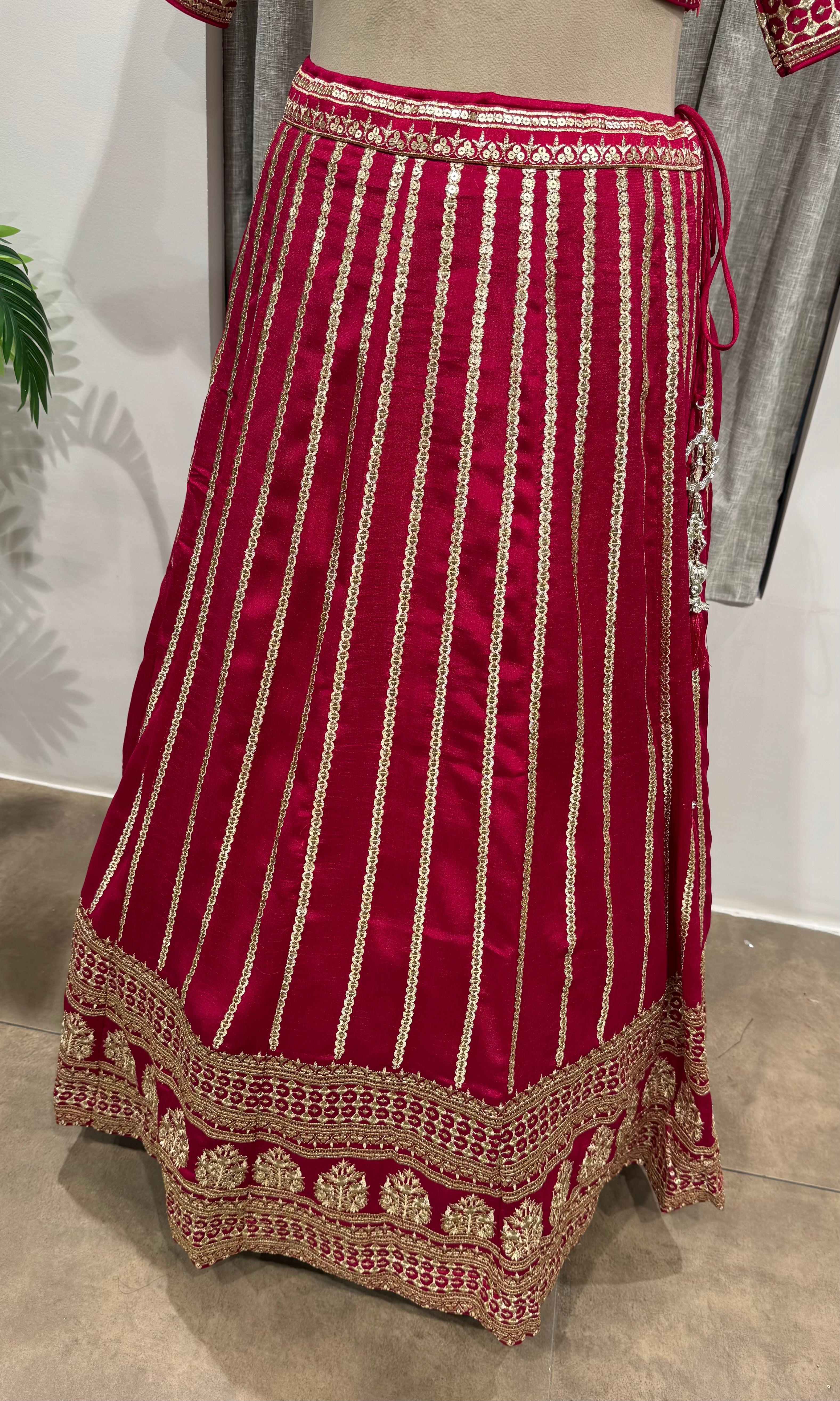 PINK Georgette Embroidery Lehenga set