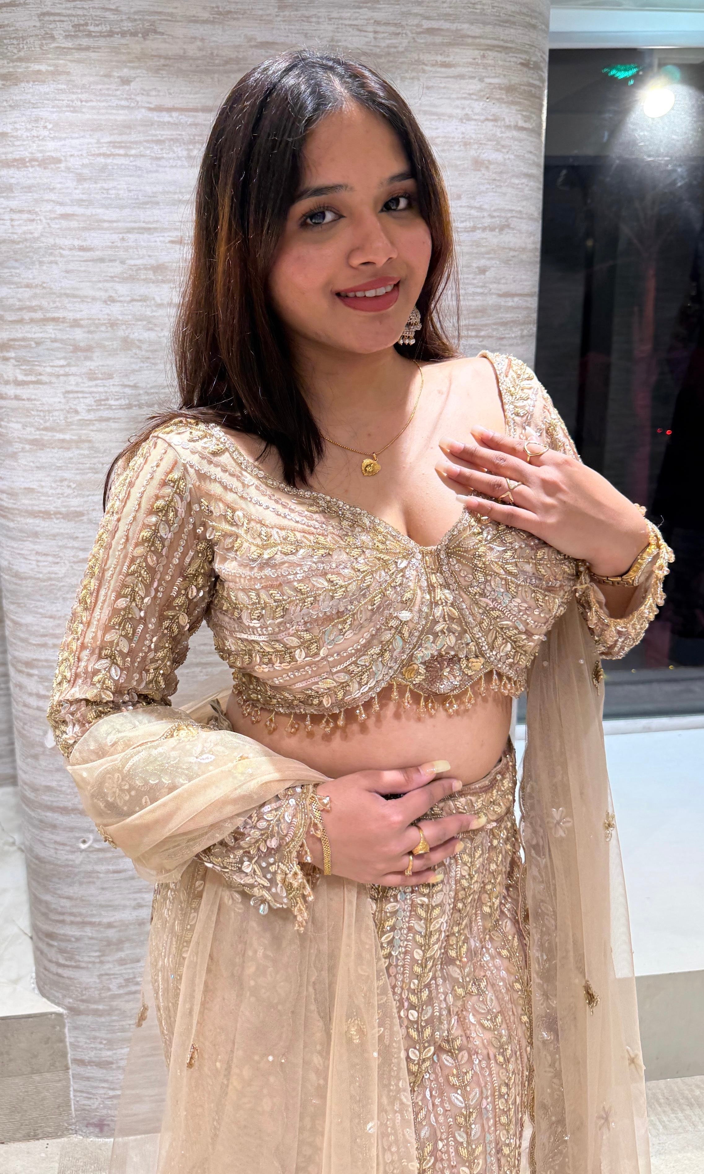 Gold Crystal embroidered Lehenga