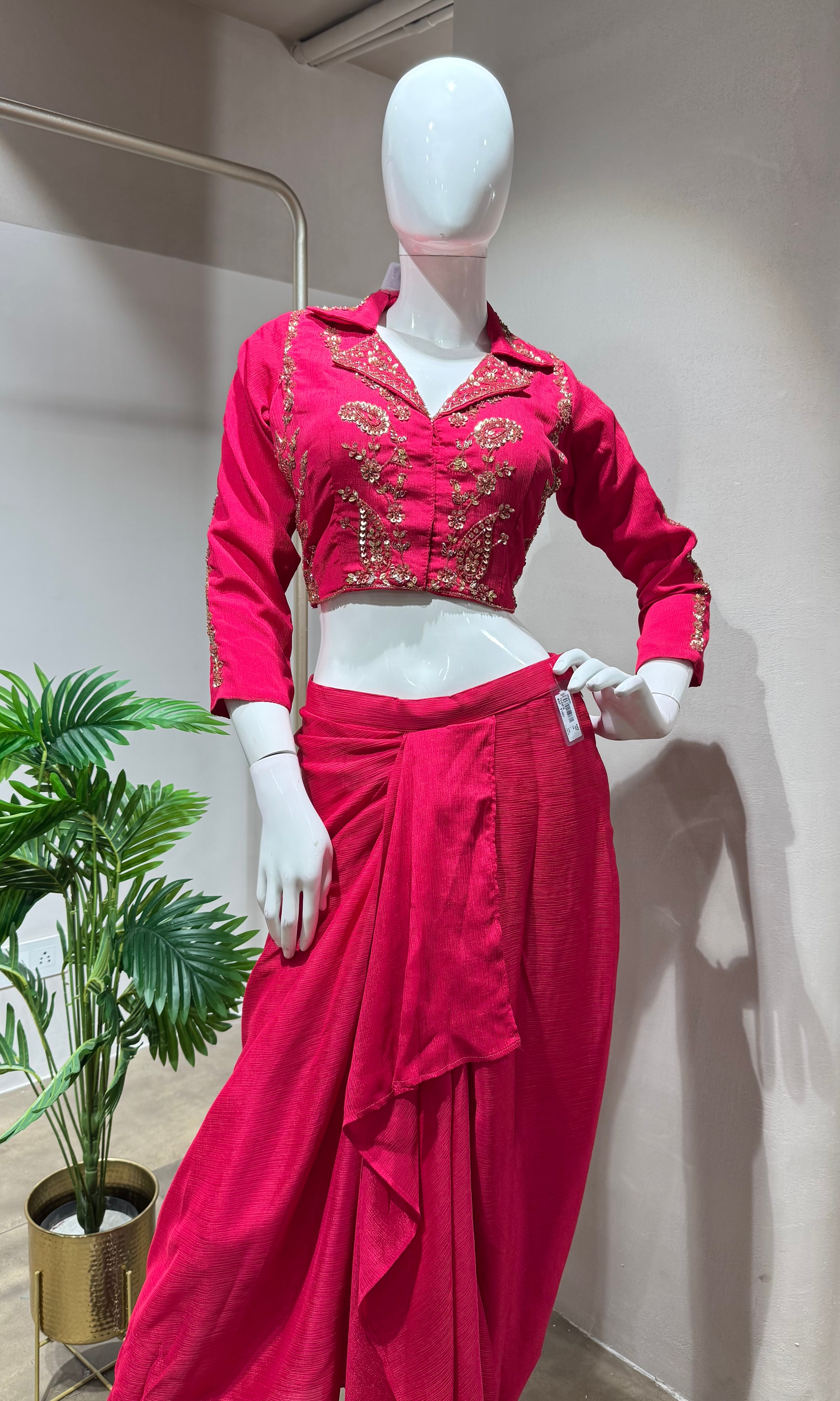 RANI PINK DRAPE SKIRT WITH BLOUSE