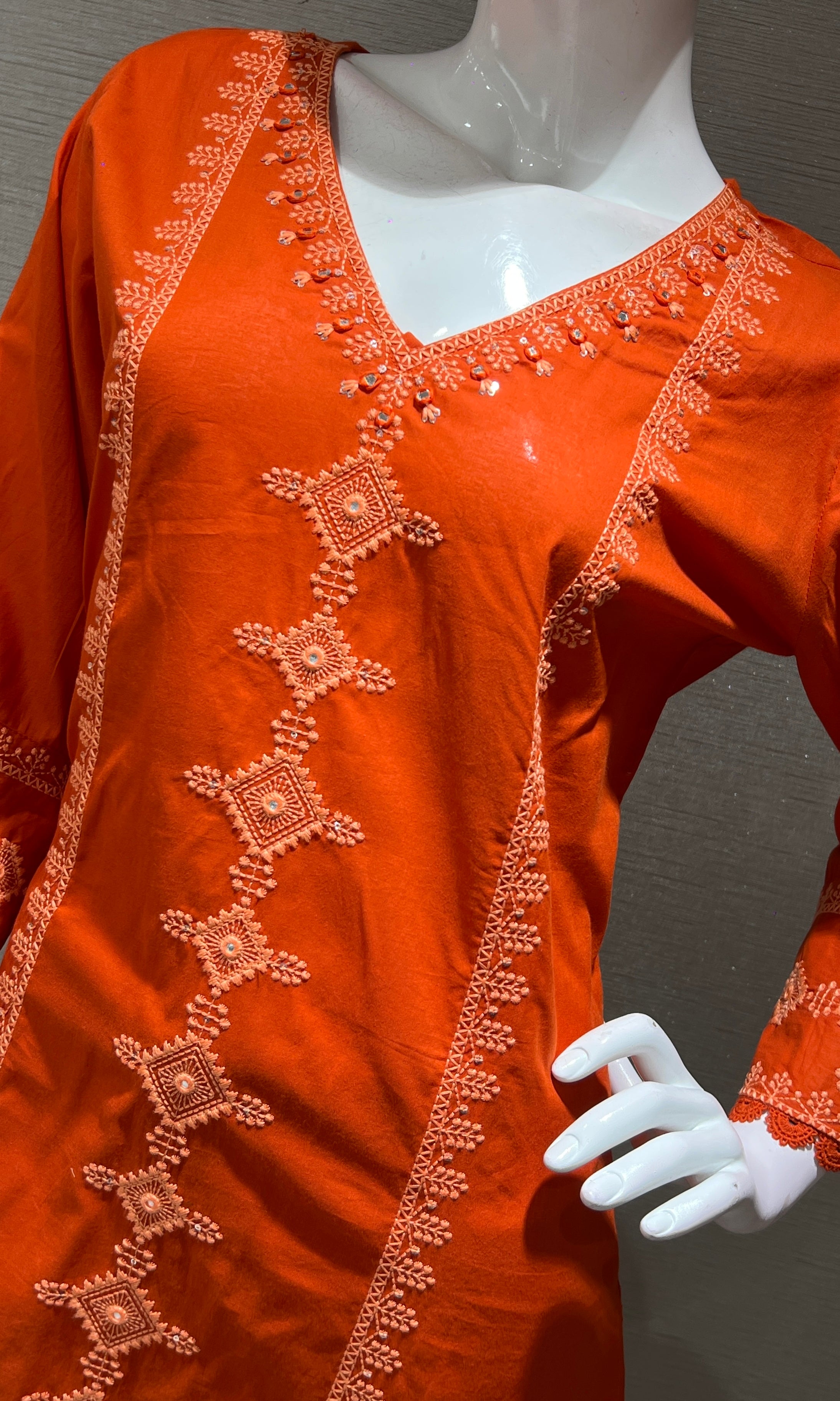 Orange kurta set with palazzo pants