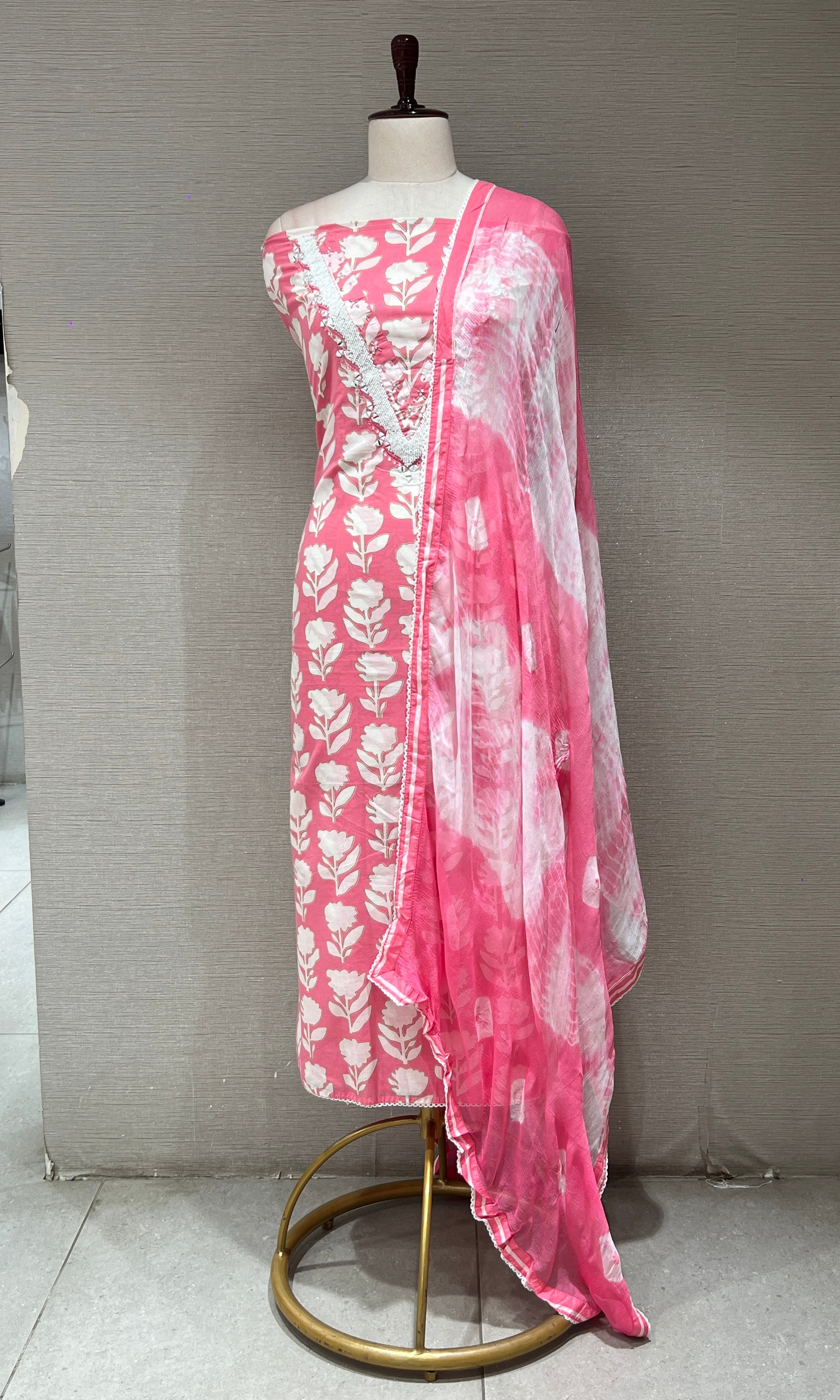 Light pink dress material