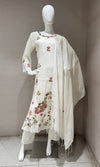 White Blossom Floral Embroidered Cotton Kurta set