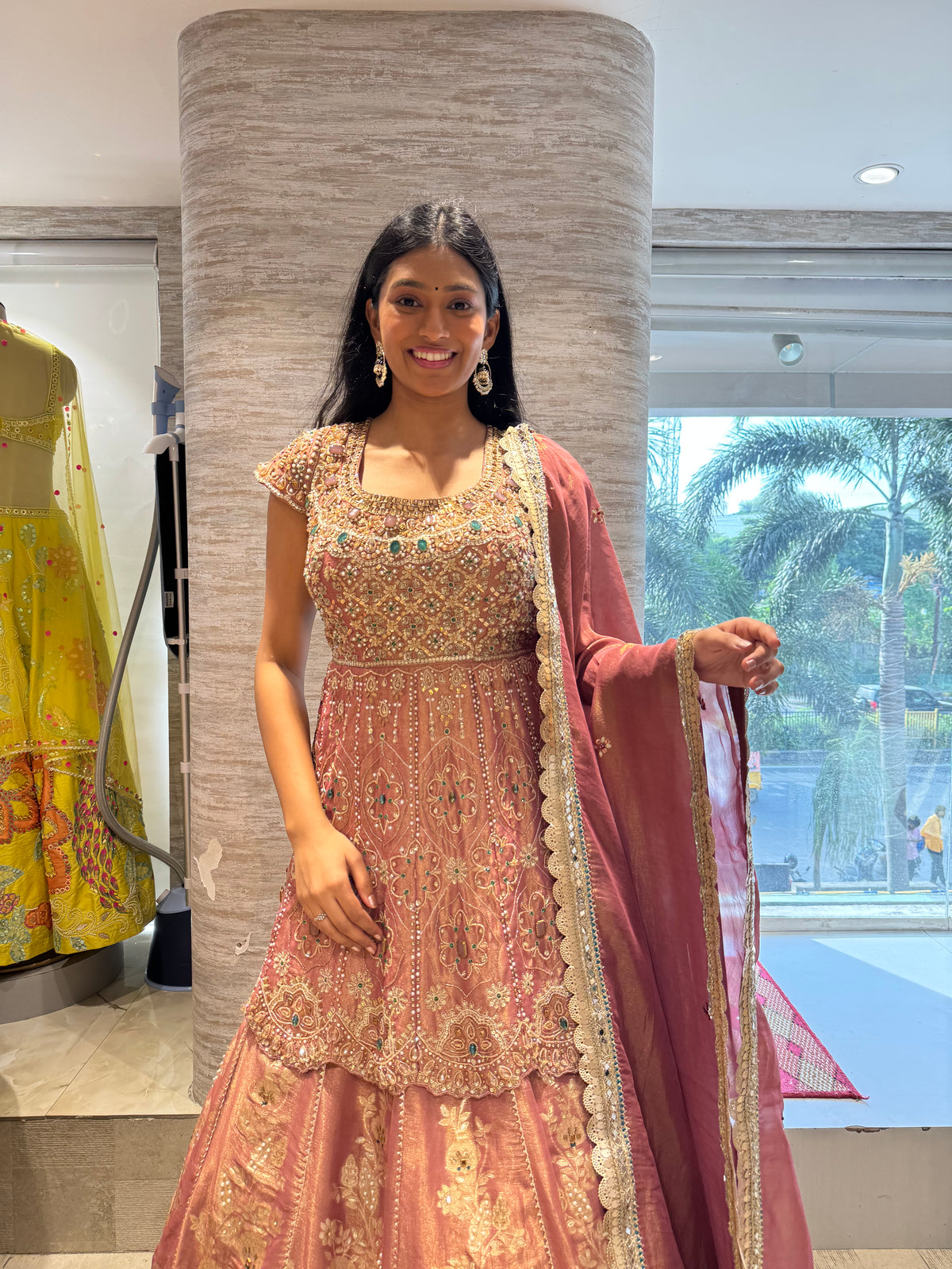 Pink Bridal Lehenga set with Embroidery