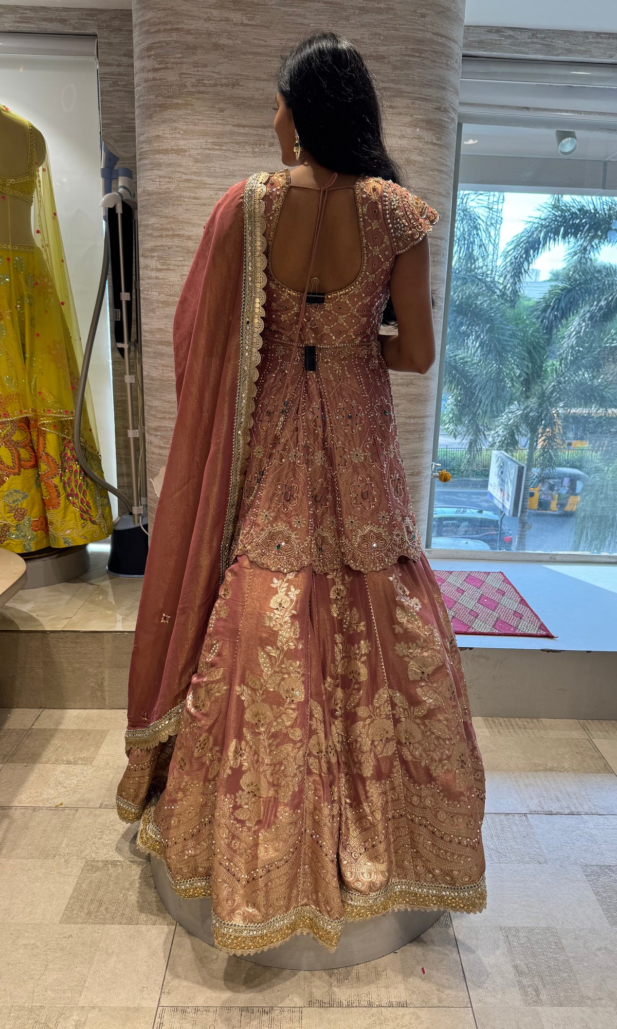 Pink Bridal Lehenga set with Embroidery