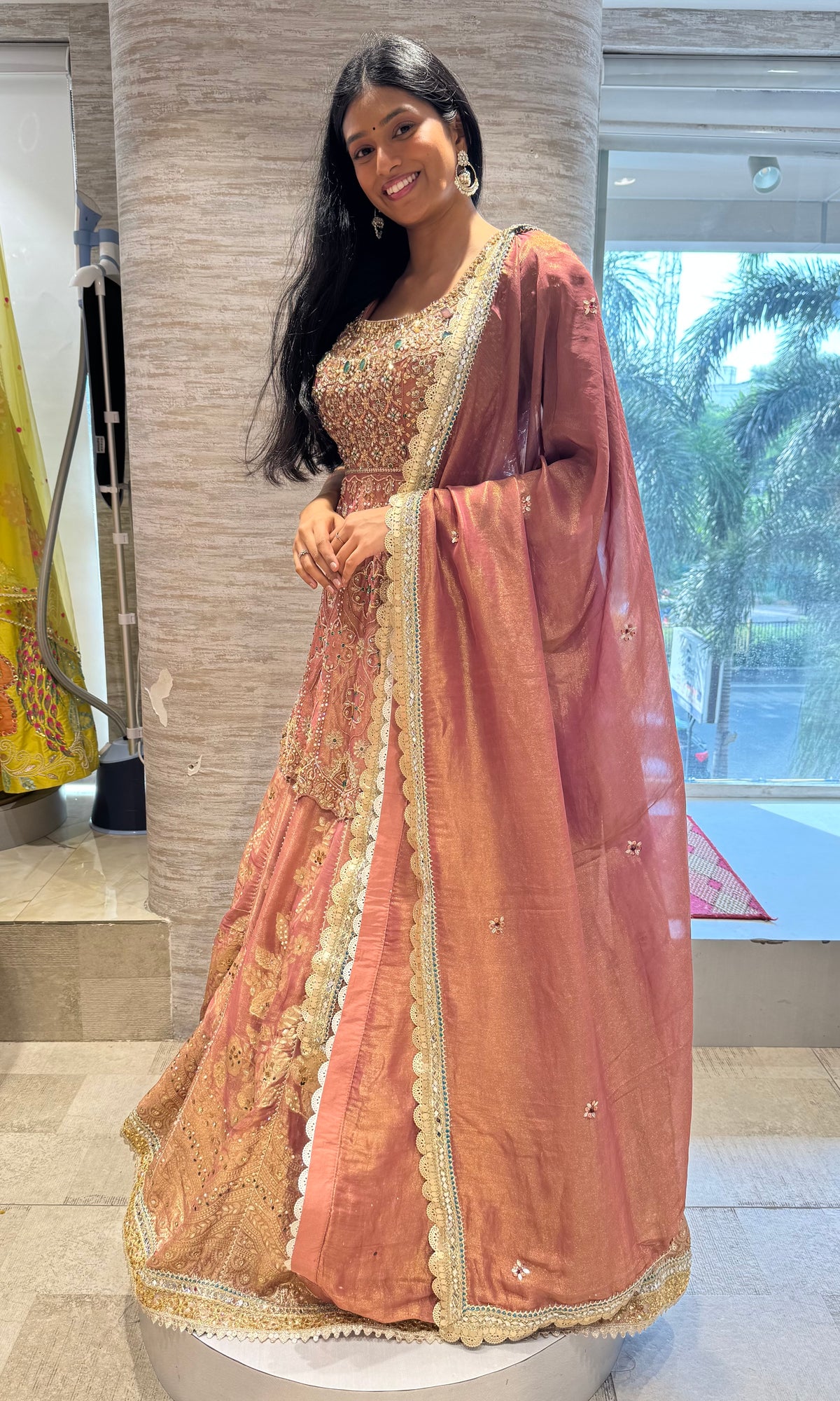 Pink Bridal Lehenga set with Embroidery