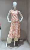 ivory with Rose floral silk blend kurti with bottom