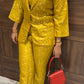 Golden yellow boss suit cord set, Co-ord set , traditional blazer suit, kurta set, palazzo set, long dress,