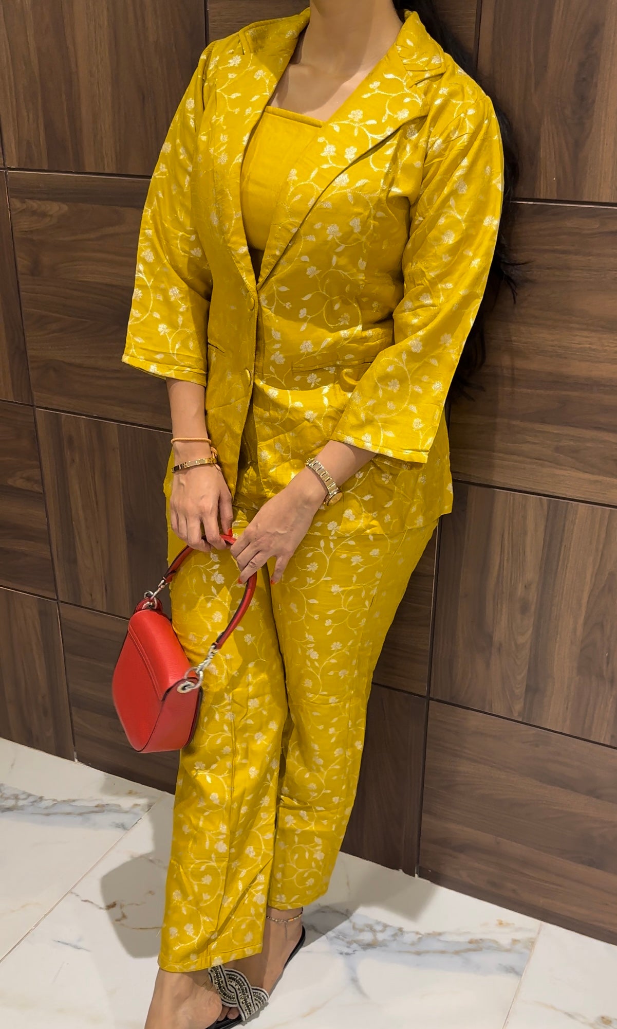 Golden yellow boss suit cord set, Co-ord set , traditional blazer suit, kurta set, palazzo set, long dress,