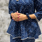 Blue Jaipuri print co-ord set , matching scrunchie and tote bag, palazzo set, kurta set,