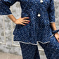 Blue Jaipuri print co-ord set , matching scrunchie and tote bag, palazzo set, kurta set,