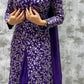 💜⚜️Purple palazzo set with thread floral embroidery violet long dress⚜️💜