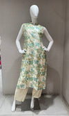 Blue with floral silk blend kurti with bottom